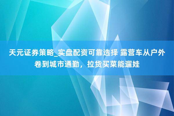 天元证券策略_实盘配资可靠选择 露营车从户外卷到城市通勤，拉货买菜能遛娃